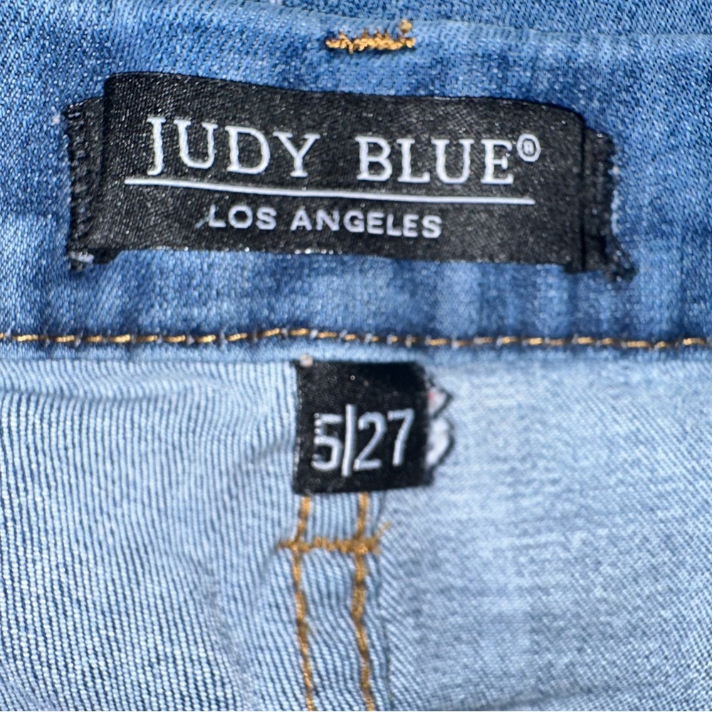 Judy Blue Women’s Worland High Rise Pull On Boyfriend Jegging Sz 5/27 Distressed - Picture 6 of 10